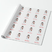Glücklicher Schneemann Geschenkpapier (Ungerollt)