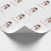 Glücklicher Schneemann Geschenkpapier (Ecke)