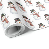 Glücklicher Schneemann Geschenkpapier (Rolleneckpunkt)