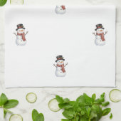 Glücklicher Schneemann Geschirrtuch (Gefaltet)