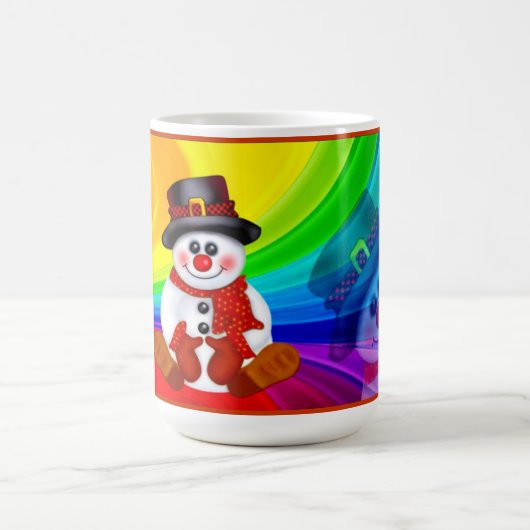 Glücklicher Schneemann Kaffeetasse (Mittel)