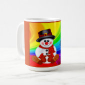 Glücklicher Schneemann Kaffeetasse (Vorderseite Links)