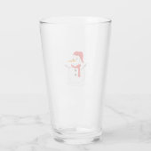 Glücklicher Schneemann mit Santa Hut Glas (Rückseite)