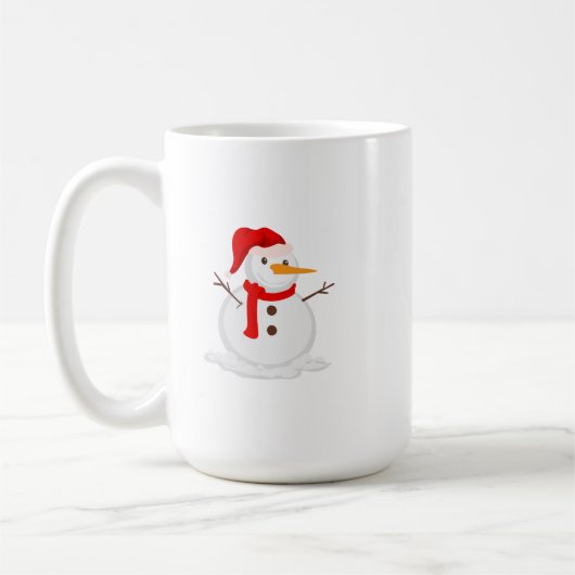 Glücklicher Schneemann mit Santa-Hut Kaffeetasse (Links)