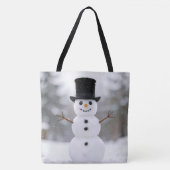 Glücklicher Schneemann mit Zylinder Tasche (Vorderseite)
