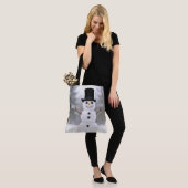 Glücklicher Schneemann mit Zylinder Tasche (Am Model)