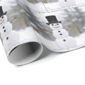 Glücklicher Schneemann mit Zylinderhut Geschenkpapier (Rolleneckpunkt)