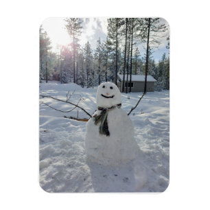 Glücklicher Schneemann Original-Winterfotografie Magnet