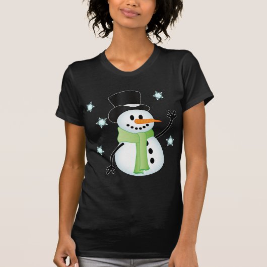 Glücklicher Schneemann T-Shirt (Vorderseite)