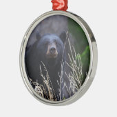 glücklicher schwarzer Bär Ornament Aus Metall (Links)