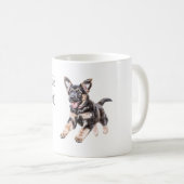 Glücklicher schwarzer Cremehund  Kaffeetasse (VorderseiteRechts)