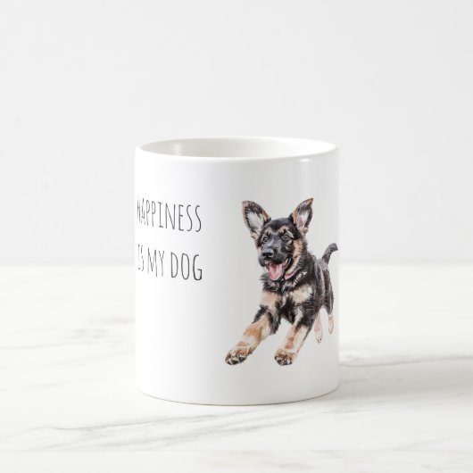 Glücklicher schwarzer Cremehund  Kaffeetasse (Mittel)