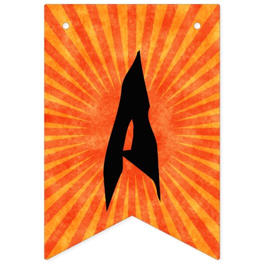 Glücklicher schwarzer kopfloser Reiter Halloweens Wimpelkette (Zweite Fahne)