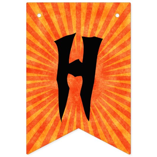 Glücklicher schwarzer kopfloser Reiter Halloweens Wimpelkette (Erste Fahne)