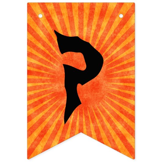 Glücklicher schwarzer kopfloser Reiter Halloweens Wimpelkette (Dritte Fahne)