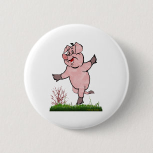 Glücklicher-Schwein-Knopf Button