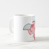 Glücklicher Schwein-Koch, der ein Kaffeetasse (Vorderseite Links)