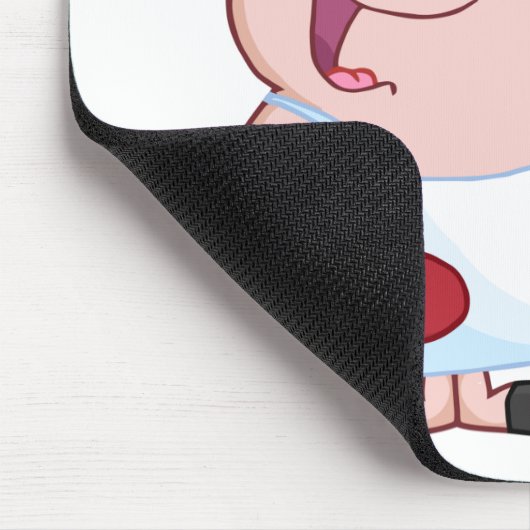 Glücklicher Schwein-Koch mit Wurst-Gabel Mousepad (Ecke)