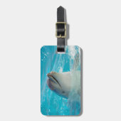 Glücklicher Schwimmen-Delphin Gepäckanhänger (Vorderseite vertikal)