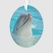 Glücklicher Schwimmen-Delphin Ornament (Vorderseite)