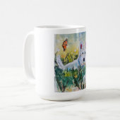 Glücklicher Scottie auf einem Feld Kaffeetasse (Vorderseite Links)
