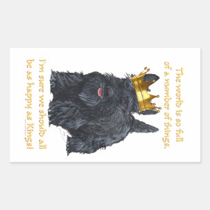 Glücklicher Scottish Terrier König Rechteckiger Aufkleber