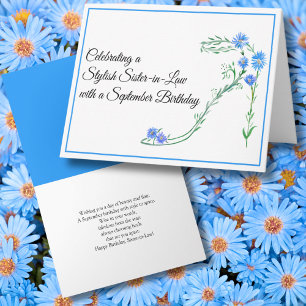 Glücklicher September-Geburtstag Schwägerin Blaue Karte