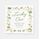 Glücklicher Shamrock 1. Geburtstag Servietten (Vorderseite)