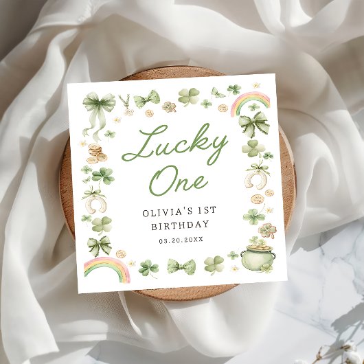 Glücklicher Shamrock 1. Geburtstag Servietten