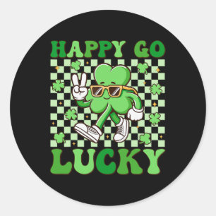 Glücklicher Shamrock Irish St Patricks Day Groo Runder Aufkleber