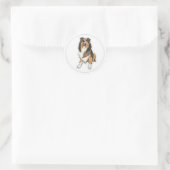 Glücklicher Sheltie Runder Aufkleber (Tasche)