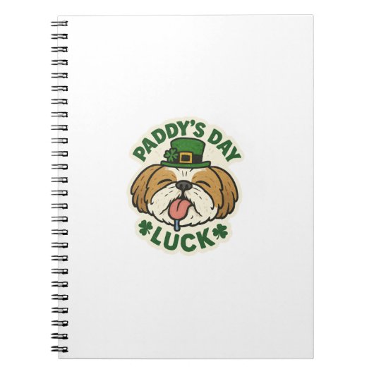 Glücklicher Shih Tzu am St. Patrick's Day Notizblock (Vorderseite)