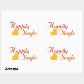 Glücklicher Single Ovaler Aufkleber (Blatt)