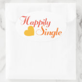 Glücklicher Single Ovaler Aufkleber (Tasche)