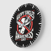 Glücklicher Single Tag der Sensibilisierung, Anti- Große Wanduhr (Winkel)
