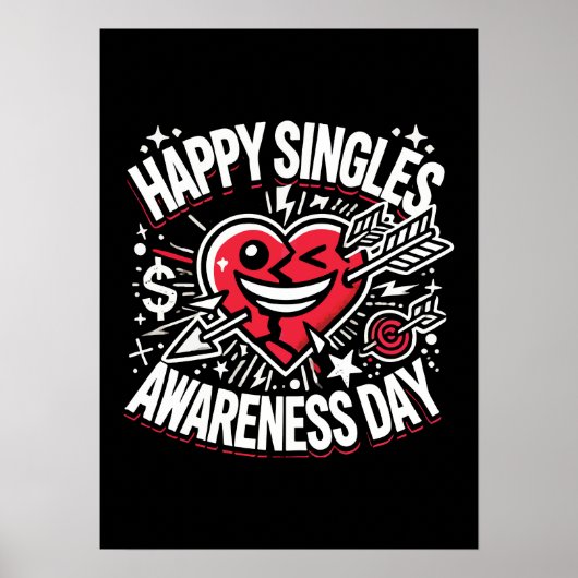 Glücklicher Single Tag der Sensibilisierung, Anti- Poster (Vorne)