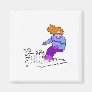 Glücklicher Snowboarding Gallone Magnet