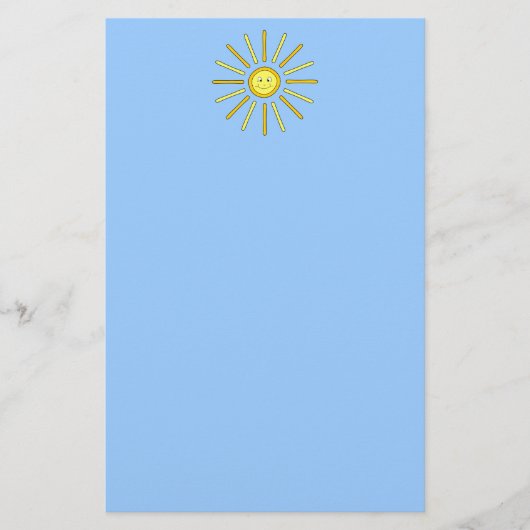 Glücklicher Sommer Sun. Gelb und Blau Briefpapier (Vorderseite)