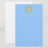 Glücklicher Sommer Sun. Gelb und Blau Briefpapier (Vorne/Hinten)
