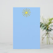 Glücklicher Sommer Sun. Gelb und Blau Briefpapier (Stehend Vorderseite)