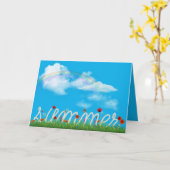 glücklicher Sommerseilentwurf mit Mohnblumen Karte (Gelbe Blume)