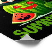 Glücklicher Sommerween Sommer Wassermelone Jack-o- Poster (Ecke)