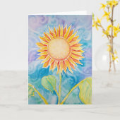 Glücklicher Sonnenblume-Karte ~ freier Raum durch Karte (Gelbe Blume)