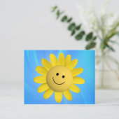 GLÜCKLICHER SONNENBLUME, SCHLICHTGESICHT CARTOON G POSTKARTE (Stehend Vorderseite)