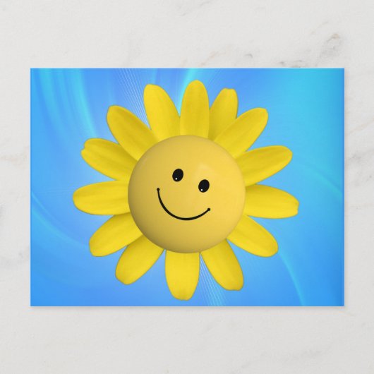 GLÜCKLICHER SONNENBLUME, SCHLICHTGESICHT CARTOON G POSTKARTE (Vorderseite)