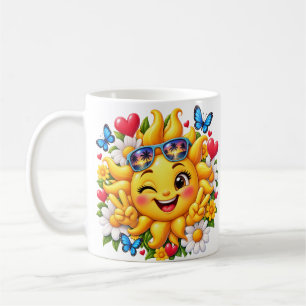 Glücklicher Sonnenschein Floral Regenbogen Kaffeetasse