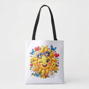 Glücklicher Sonnenschein Floral Regenbogen Tasche