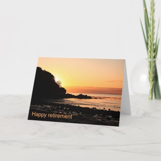Glücklicher Sonnenuntergang im Ruhestand in Schott Karte (Vorderseite)