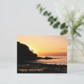 Glücklicher Sonnenuntergang im Ruhestand in Schott Postkarte (Stehend Vorderseite)