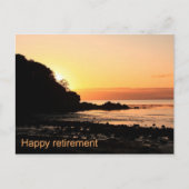Glücklicher Sonnenuntergang im Ruhestand in Schott Postkarte (Vorderseite)